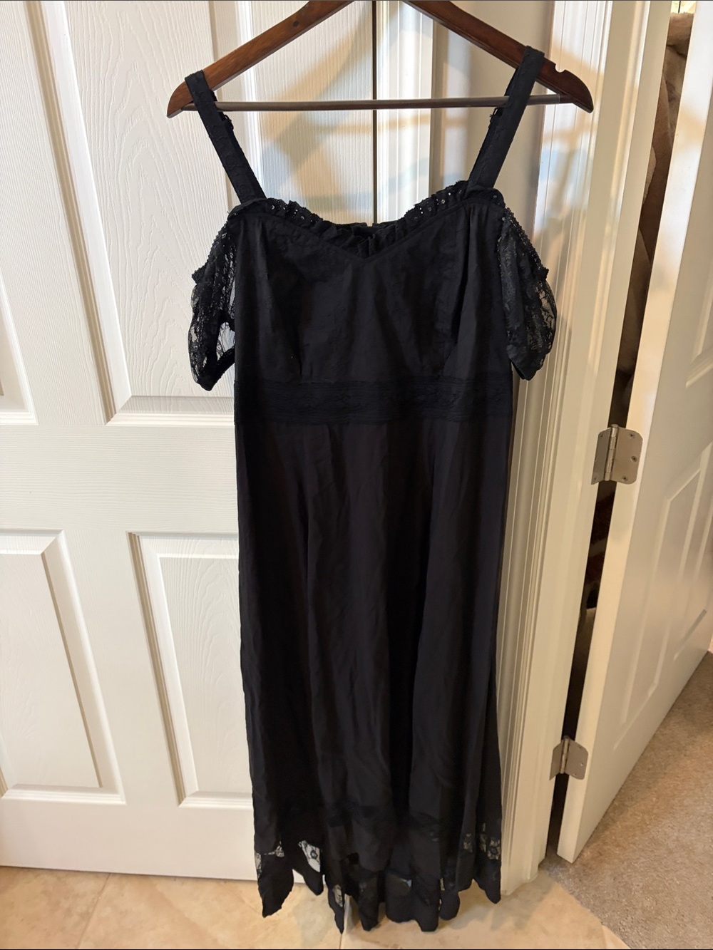 Tripp nyc Black Lace-Trim high low Dress goth wimsigoth mall goth alternative